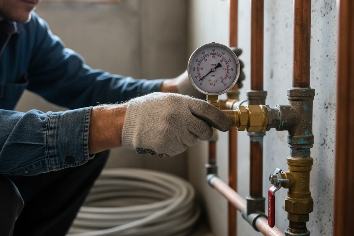 Pressure testing a repaired line during Water Line Repair in Groveland